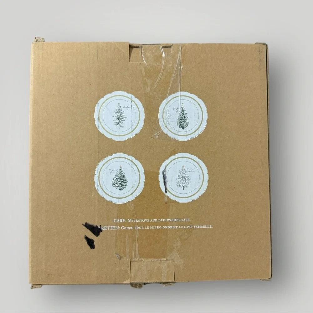 Pottery‎ Barn New Vintage Tree Appetizer Plates (set Of 4).
